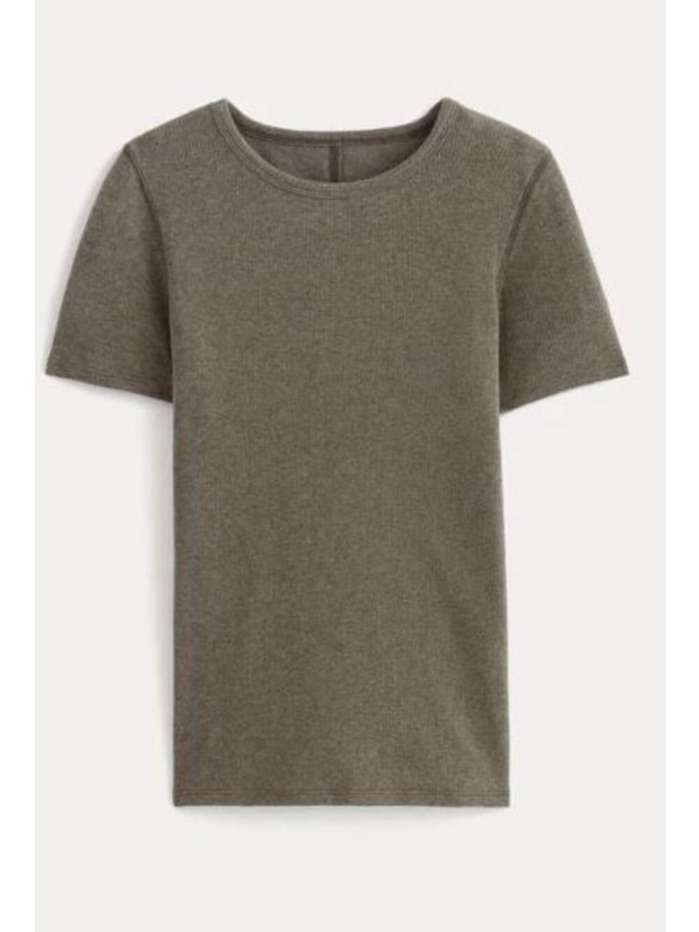 Everlane The Luxe Supima Micro-Rib Crew Tee Heathered Fatigue Size Small NWT